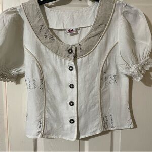 Oktoberfest! Fuchs Trachten Mieder Linen Top NWOT